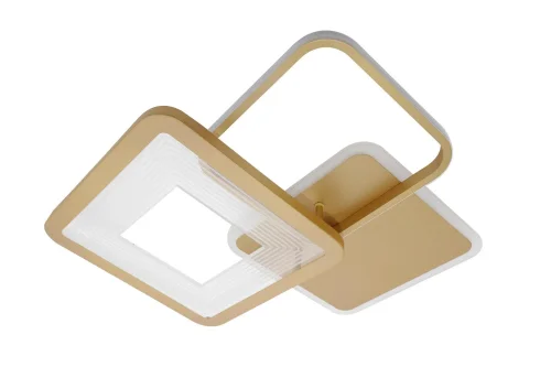 Люстра потолочная с пультом LED LAMPS 81308 Natali Kovaltseva золотая на 1 лампу, основание золотое в стиле хай-тек с пультом квадраты фото 6